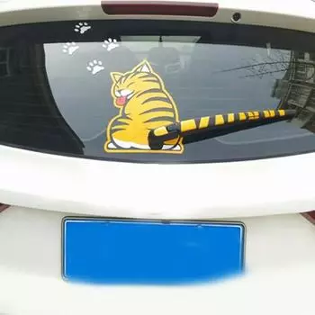 Практичный стеклоочиститель, легкая легкая наклейка с защитой от царапин, самоклеящиеся стекла, декоративные наклейки на заднее окно для стайлинга автомобиля жёлтый