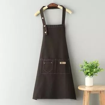Практичный унисекс маслостойкий хлопковый удобный пятно маслостойкий фартук для взрослых для приготовления барбекю нагрудник чёрный