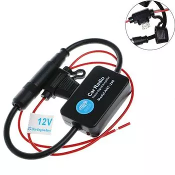 Практичный усилитель сигнала FM, помехозащищенная автомобильная антенна, радиоприемник, универсальный усилитель FM, автомобильные детали, усилитель автомобильного радиоприемника чёрный