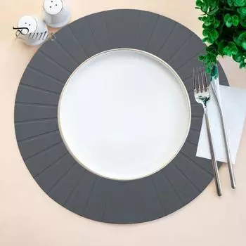 Практичный, устойчивый к царапинам, легко чистящийся коврик для круглого стола, нескользящий коврик для стола, стеклянная посуда, подставка для чашек, кухонные принадлежности серый
