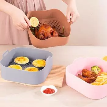 Практичный водонепроницаемый широкое применение для приготовления пищи с двойной ручкой, квадратный противень для выпечки, кухонная подкладка для фритюрниц серый