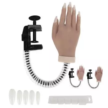 Практика дизайна ногтей, силиконовые гибкие суставы для рук, накладные кончики ногтей, ручной манекен для маникюрного салона #02
