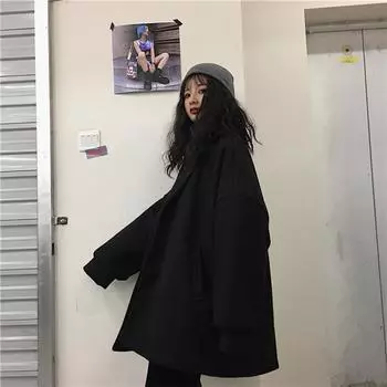 [Практика] Шерстяной блейзер женское пальто осень и зима маленький стиль Хепберн пара шерстяное пальто S