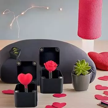 Prank Box Ornament Red Rose or Red Love Heart in Box 3D Printed Surprise Gift Box with Pop-up Rose or Love Heart Gift Rose