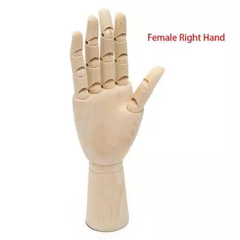 Правая Левая Деревянная Модель Руки для Эскизов Рисования Шарнирная Подвижные Пальцы Манекен 10 Female Right Hand