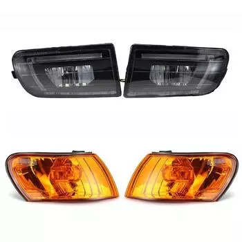 Правая+Левая Передняя Противотуманная Фара + Угловая Габаритная Лампа Подходят Для Toyota Corolla AE100 AE101 1993-1999