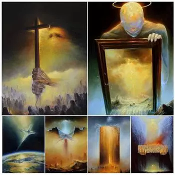 Правители таинственного мира, винтажная настенная живопись на холсте, защита от богов, художественный постер, украшение без рамы 21*30cm