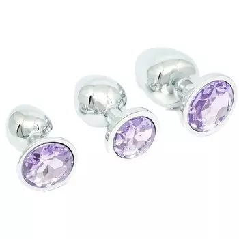 Praxia Anal Jewelry Anal Plug Anal Expansion Anal Training Anal Light Purple Light Purple 3 Size Set Diameter to 4cm 2.8cm