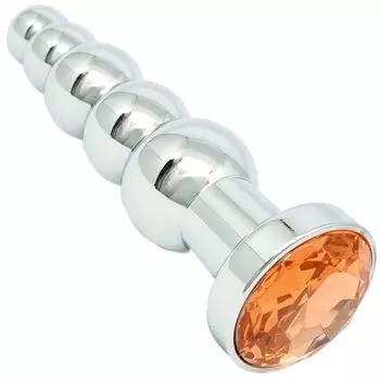 Praxia anal plug gold maximum diameter cloth 5-tier 3.5cm [lotion/eye mask/cleaning included]