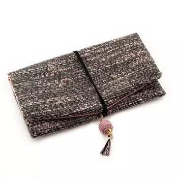 Prayer Bead String Tweed Prayer Made in Prayer Bead Pinky Black SNA04 Holder, Type, Bag, Unisex, Japan, Case,