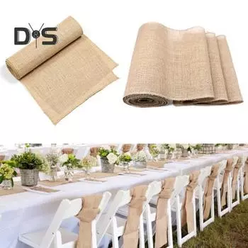 Праздничная дорожка для стола из джутовой ткани в стиле бохо, устойчивая к пятнам, домашний декор, сделай сам, поделки, многоразовая защита стола, украшение, дорожка для банкетного стола для выпускного вечера 2M
