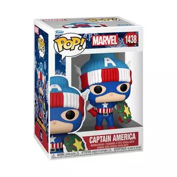 Праздничная фигурка Marvel Captain America Funko Holiday КАПИТАН АМЕРИКА С ВЕНКОВЫМ ЩИТОМ Funko POP! Marvel-