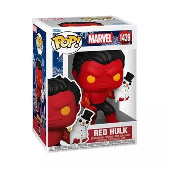 Праздничная фигурка Marvel Red Hulk Funko Holiday КРАСНЫЙ ХАЛК СО СНЕГОВИКОМ Funko POP! Marvel- БОП!