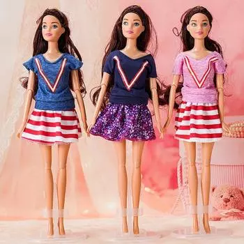 Праздничная одежда кукольная юбка рубашка модная одежда для девочек цветочные аксессуары для кукол своими руками 30 см кукла