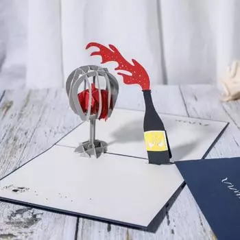 Праздничная открытка премиум-класса Красочный прямоугольник ручной работы красный