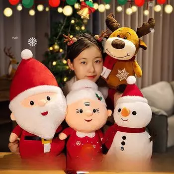 Праздничная плюшевая подушка в виде Санты, оленя и снеговика — идеальный рождественский подарок C Series-Snowman, 10cm pendant