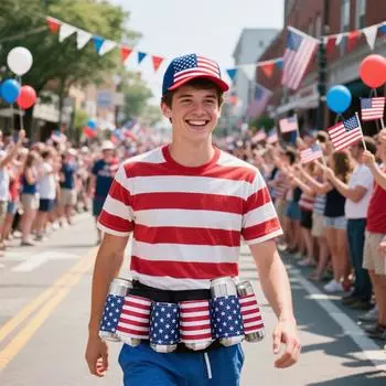 Праздничная поясная сумка с 6 держателями для напитков, регулируемая для мужчин и женщин, аксессуары для костюма на тематическую вечеринку в честь Дня независимости и для путешествий One Size