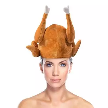 Праздничная шапка-индейка для взрослых, плюшевая шапка-индейка One Size жёлтый