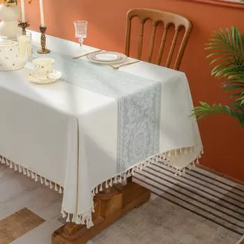 Праздничная скатерть Рождество Зима Китайский Новый год Украшения Ткань для стола в помещении Клетчатая накидка 90*90cm