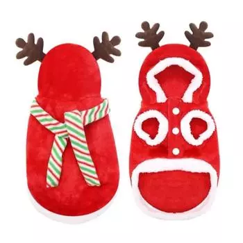 Праздничная теплая уютная мягкая уютная зимняя одежда Милая рождественская одежда для домашних животных Уютный и стильный наряд для домашних животных на Новый год Фланелевый наряд XS