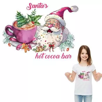 Праздничная утюговая нашивка Санты, аксессуар «сделай сам», моющиеся художественные ремесла, глажка, термоклейкая наклейка для переноски одежды, наклейка с аппликацией, декор