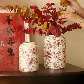 Праздничная ваза с розами для дома, гостиной, средневекового декора, высококачественный сине-белый фарфор, свадебная цветочная композиция