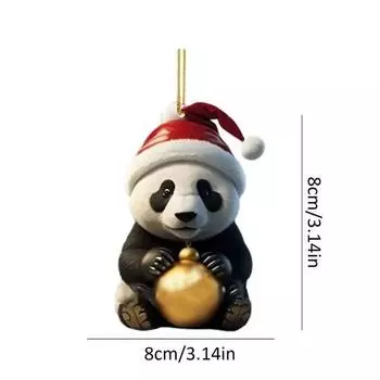 Праздничное акриловое подвесное украшение в виде панды, идеально подходящее для Рождества, дома, автомобиля и