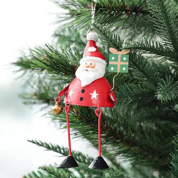 Праздничное металлическое украшение на елку с колокольчиком - праздничный декор для дома Red Santa Claus