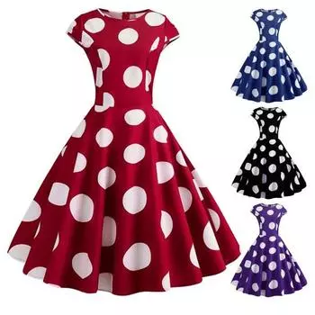 Праздничное платье, популярное облегающее удобное пляжное платье с талией, винтажное вечернее платье миди в горошек, платье миди, женская одежда M чёрный
