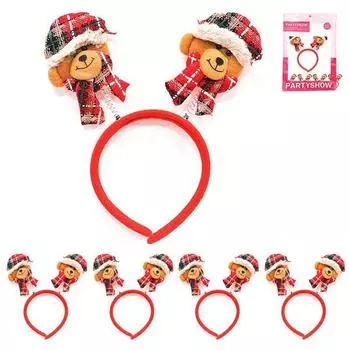 Праздничное шоу милый рождественский медведь с повязкой на голову