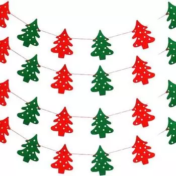 Праздничное шоу Рождественская фетровая гирлянда елка 4шт