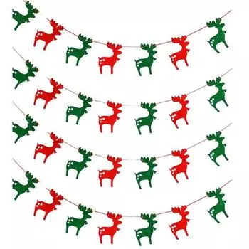 Праздничное шоу Рождественская фетровая гирлянда Рудольф 4 шт.