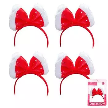 Праздничное шоу Рождественская красная лента для волос