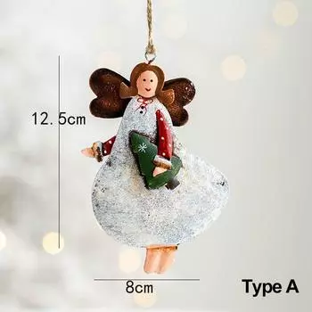 Праздничные аксессуары Белое платье Девочка подвесные украшения Рождественский ангел подвеска капля украшение Type A
