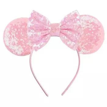 Праздничные аксессуары для волос Фестиваль Мышиные ушки Ободки Бант Белоснежки Блестящие ободки Для детей Принцесса Заколки для волос Size fits all