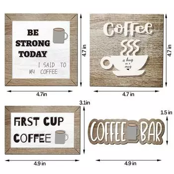 Праздничные деревянные таблички-подносы ко Дню святого Валентина с игривыми темами для домашнего стайлинга Coffee