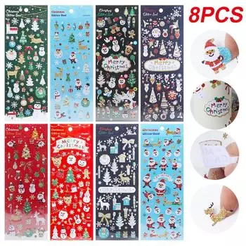 Праздничные наклейки Милые наклейки с изображением оленей на рождественскую елку для чехла для телефона