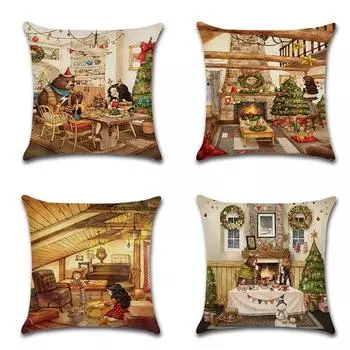 Праздничные наволочки для праздника Рождества и праздника, трансграничные, эксклюзивно для всей семьи. 40x40cm