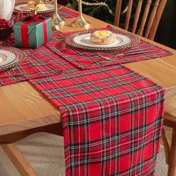 Праздничные принадлежности Прямоугольные решетчатые салфетки Изолированный шотландский клетчатый коврик для стола Мягкая салфетка для ужина, устойчивая к ожогам, для отеля other