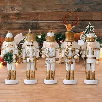 Праздничные рождественские украшения «Щелкунчик» — очаровательный декор рабочего стола для праздничного настроения 5pcs 13.5cm height