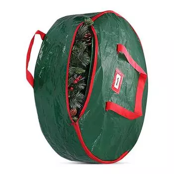 Праздничные рождественские венки сумка двойные искусственные гирлянды водонепроницаемый контейнер для хранения ручка декоративные сезоны игрушки для дома