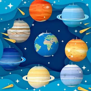 Праздничные товары Фонарики для фестиваля Бумажные фонарики Фонарики для фестиваля Луны Звездные бумажные фонарики Mercury