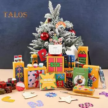 Праздничный адвент-календарь, набор художественных принадлежностей из 24 инструментов для рисования, масляная пастель, акварель, набор для творчества, рождественские подарки для любителей живописи A