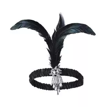 Праздничный бал жемчужное ожерелье браслет серьги головной убор женский наряд аксессуары One Size чёрный