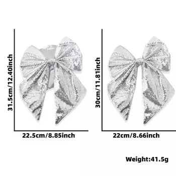 Праздничный бант Сверкающие пайетки Жемчужный хлопковый бант Набор для украшения рождественской елки