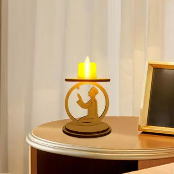 Праздничный деревянный подсвечник со светодиодной подсветкой для празднования Рамадана Style A