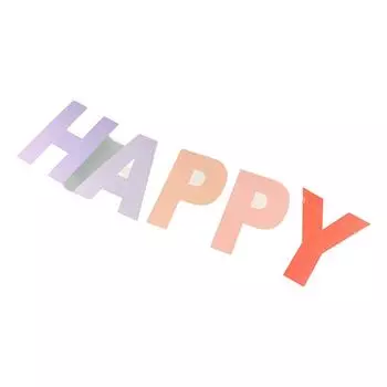 Праздничный градиентный баннер, флажная лента, бумага, украшения для детского дня рождения, вечеринки по случаю рождения ребенка Happy Birthday