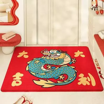 Праздничный коврик для входной двери в честь года Дракона, износостойкий противоскользящий коврик для безопасного доступа к входной двери 50*80cm