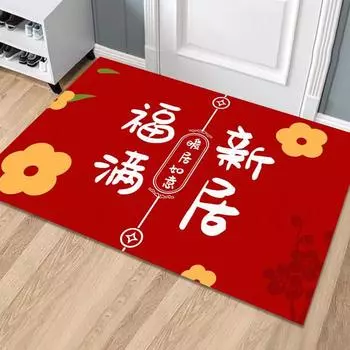 Праздничный красный ковер, новогодний коврик для входной двери, крыльцо, легко ухаживать за износостойким дверным ковриком в дверной коврик Crystal velvet 40 * 60cm
