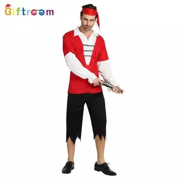 Праздничный пиратский костюм для пар, идеально подходящий для Хэллоуин-вечеринок, из полиэстера